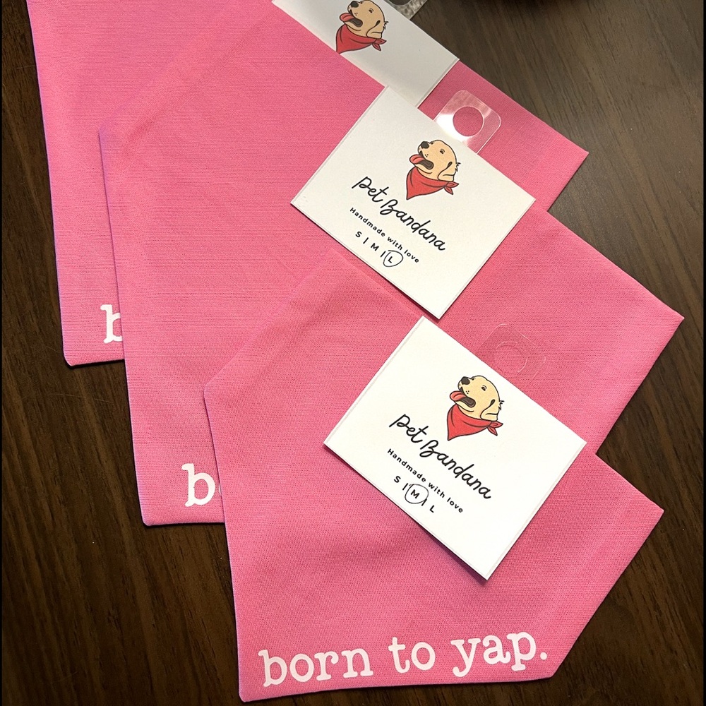 Pink Pet Bandana - Born to Yap Dog Bandana